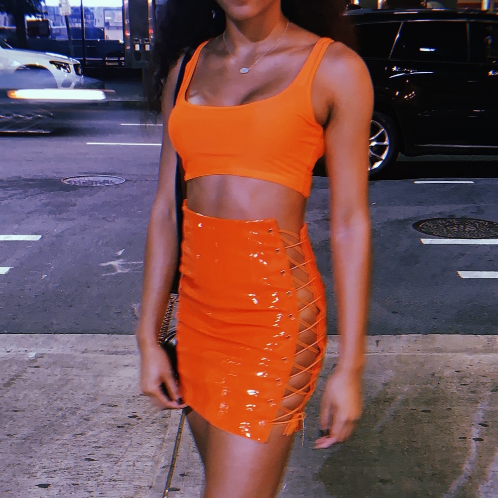 Orange two-piece